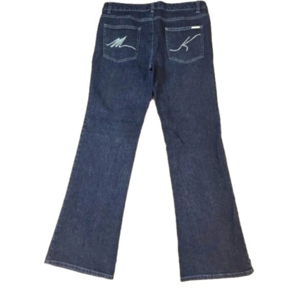 Michael Kors Dark Wash Denim Boot Cut Rhinestone Pockets - Picture 1 of 12